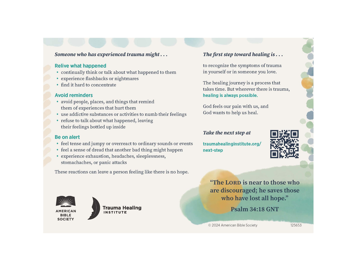 Recognizing Trauma Resource Card