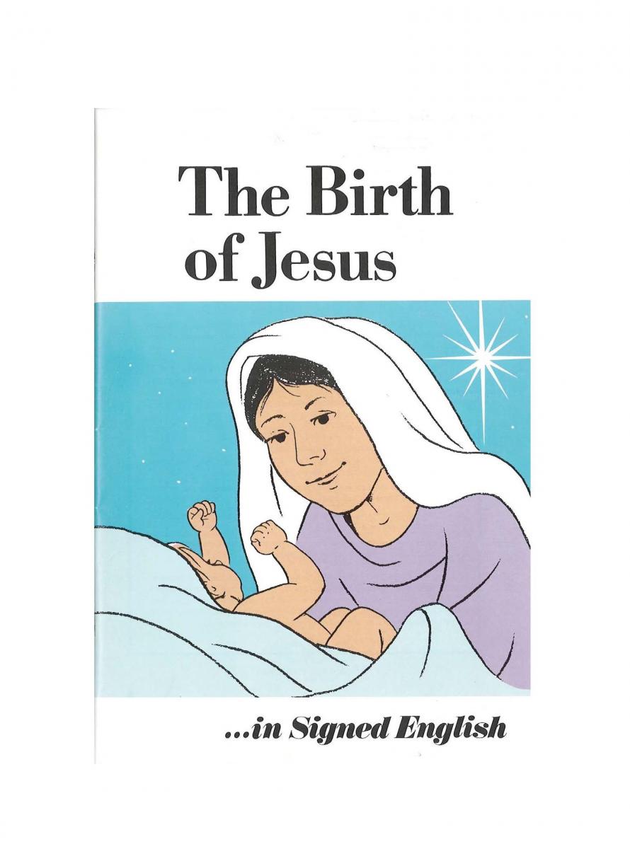 El nacimiento de Jesús en inglés firmado.