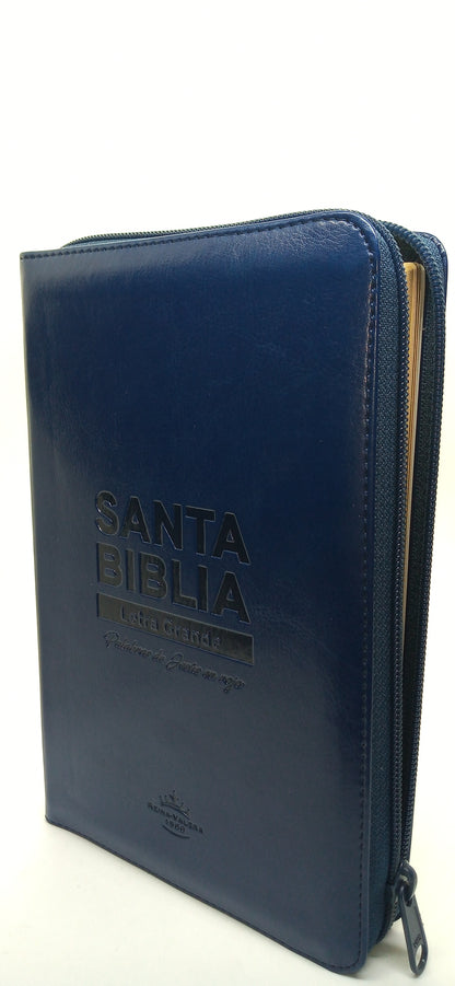 RVR60 Biblia delgada con palabras de Jesús en rojo con cremallera