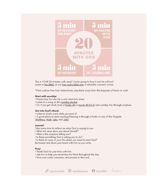 20 Minutes with God: Women's Bible Study - Download