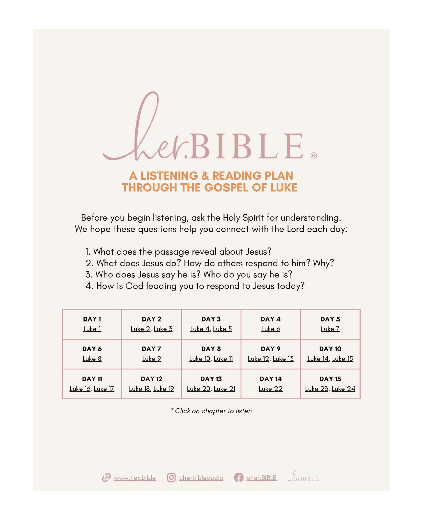 A Women's Reading Plan through the Gospel of Luke - Download